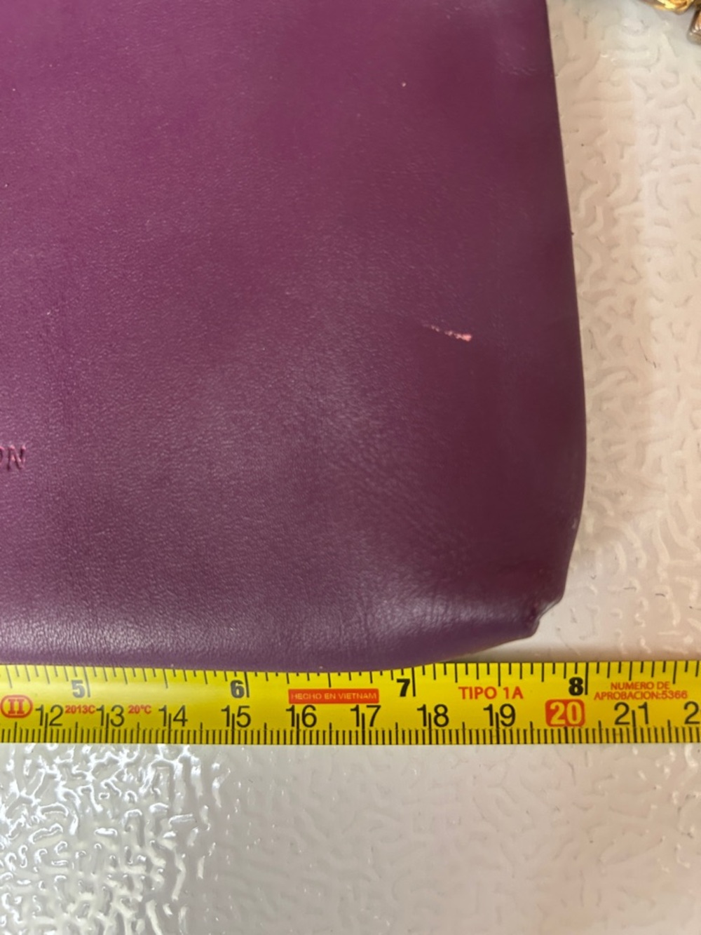 MCM Purple Leather Wristlet Clutch - Picture 6 of 7
